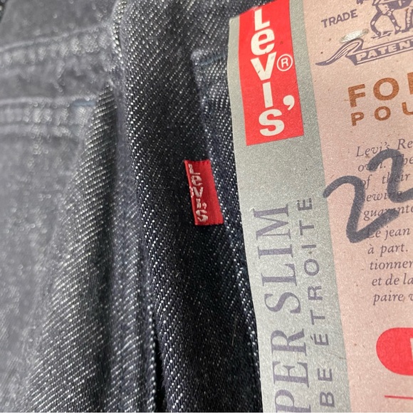 NWT Vintage 90s Levis Deadstock Super Slim 531 High Rise Stonewash Black 23 - Picture 10 of 16
